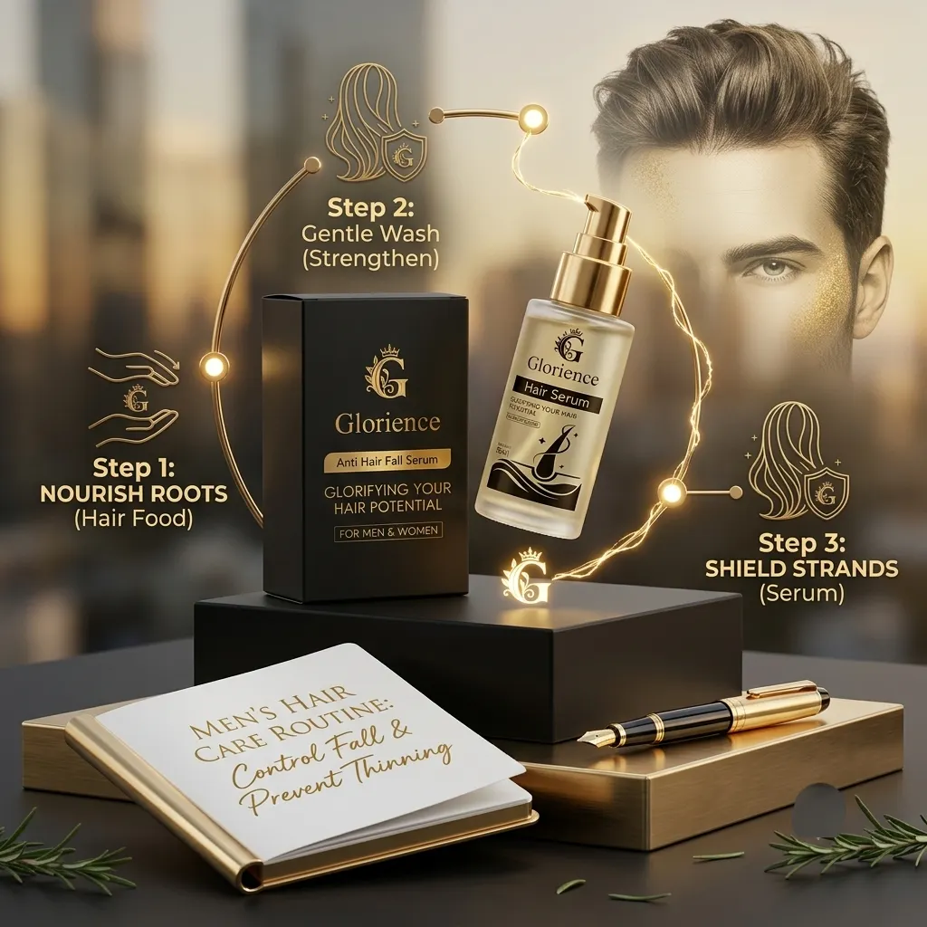 Men’s Hair Care Routine: How to Stop Hair Fall & Thinning | Glorience
